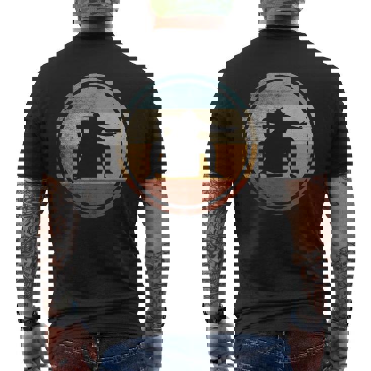 レトロなビンテージ デザイン レスラー相撲 メンズTシャツ バックプリント