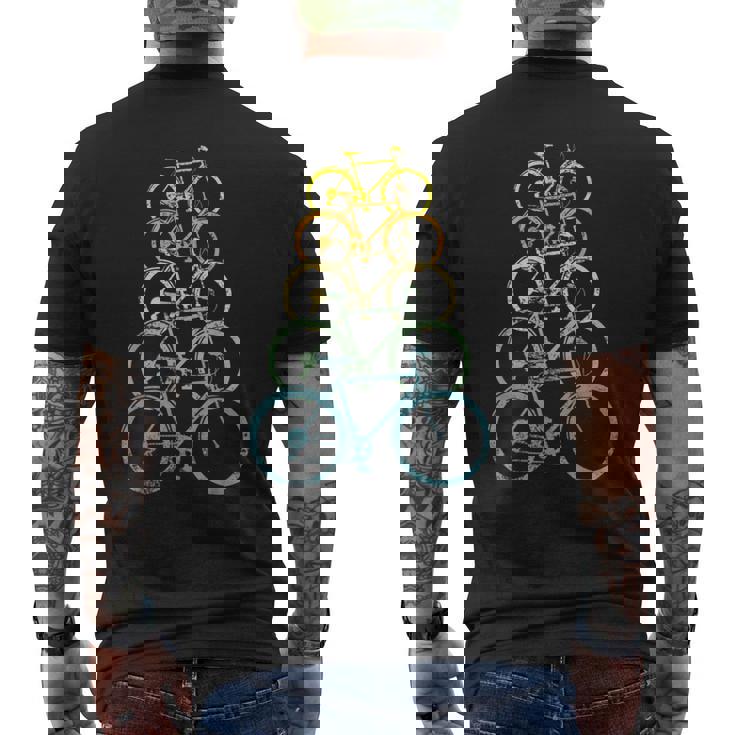 レトロビンテージ自転車モチーフの自転車モチーフ。 メンズTシャツ バックプリント