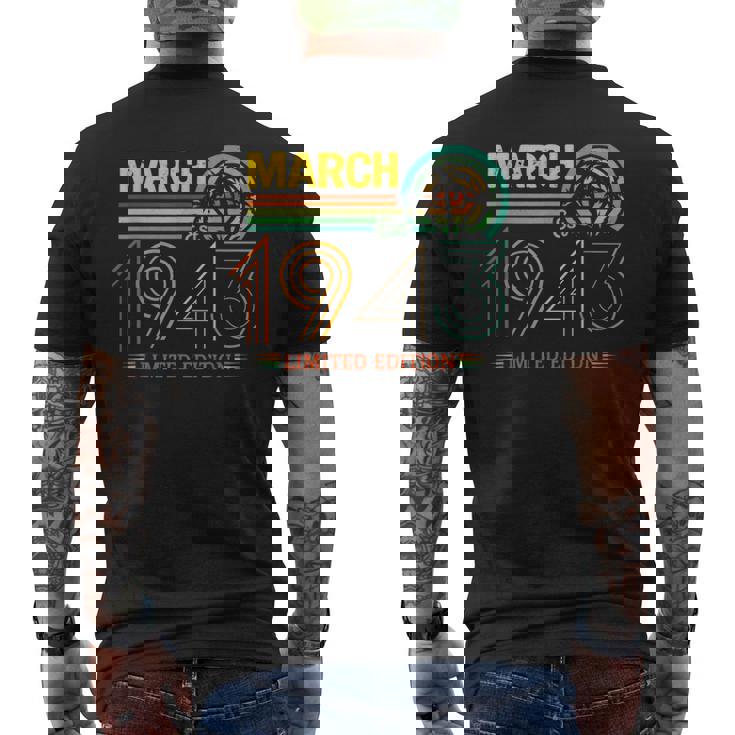 レトロマーチバースデー1943年限定版ヴィンテージ83歳。 メンズTシャツ バックプリント