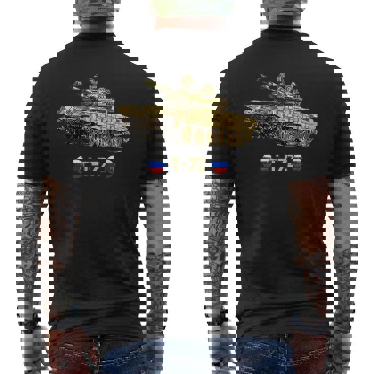 ロシア軍冷戦時代の主戦闘戦車t-72 メンズTシャツ バックプリント