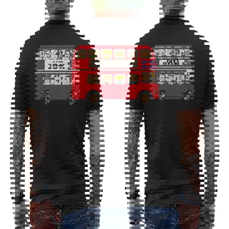 ロンドン イングランド ダブルデッカー レッドバス キッズ ツーリスト お土産 メンズTシャツ バックプリント