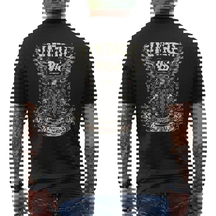 ヴィンテージ 1966年 1966年生まれ 58歳の誕生日 オートバイバイカー メンズTシャツ バックプリント