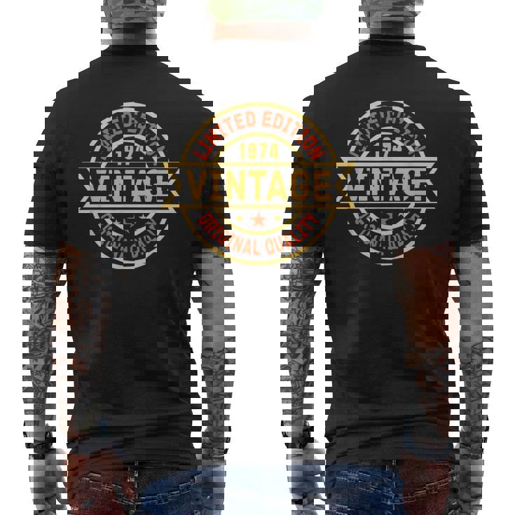 ヴィンテージ 1974 メンズ 限定版 Bday 1974 誕生日 メンズTシャツ バックプリント