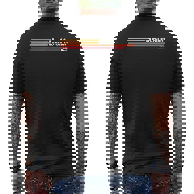 ヴィンテージ 1980年代グラフィックスタイル ホノルル ハワイ メンズTシャツ バックプリント