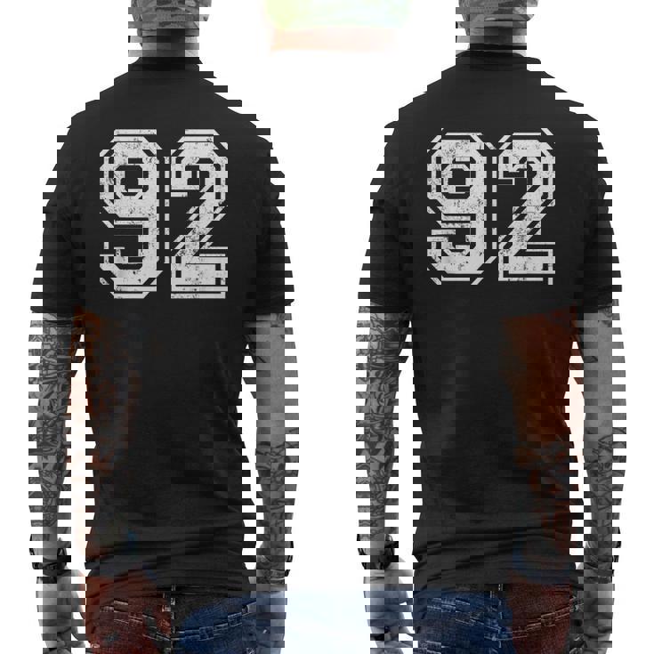 ヴィンテージ スポーツ 数字 92 九十二 メンズTシャツ バックプリント