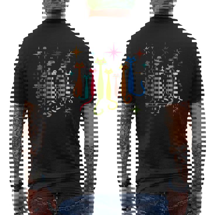 ヴィンテージ レトロ ミッドセンチュリー モダンルック 猫 50年代 60年代スタイル メンズTシャツ バックプリント