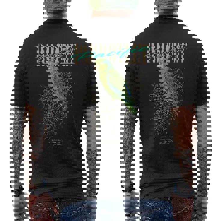 ヴィンテージ 太平洋オウム バードウォッチング 自然 愛 鳥 メンズTシャツ バックプリント