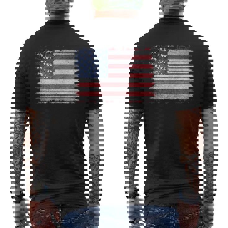 ヴィンテージ 星条旗 スタイリッシュ シンプルデザイン メンズTシャツ バックプリント