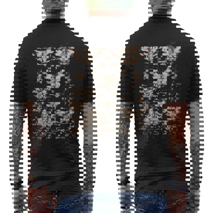 ヴィンテージ 蛾 蝶 自然 イラスト アート メンズTシャツ バックプリント