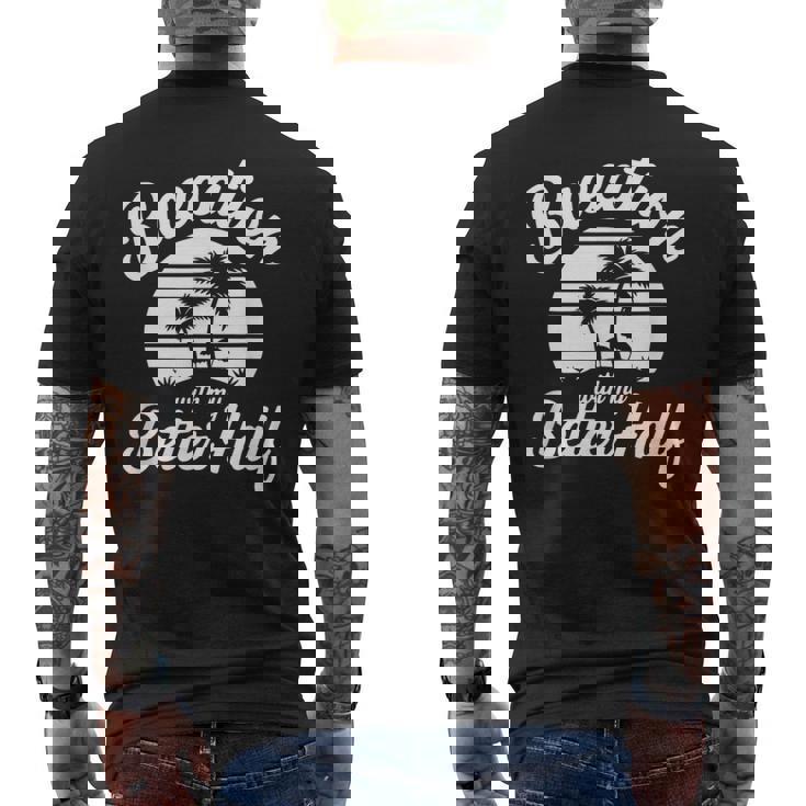 ヴィンテージbaecation With My Better ハーフマッチングカップル メンズTシャツ バックプリント