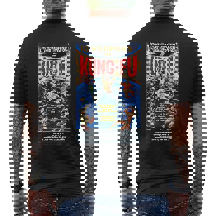 ヴィンテージカンフー格闘技映画レトロギフト メンズTシャツ バックプリント