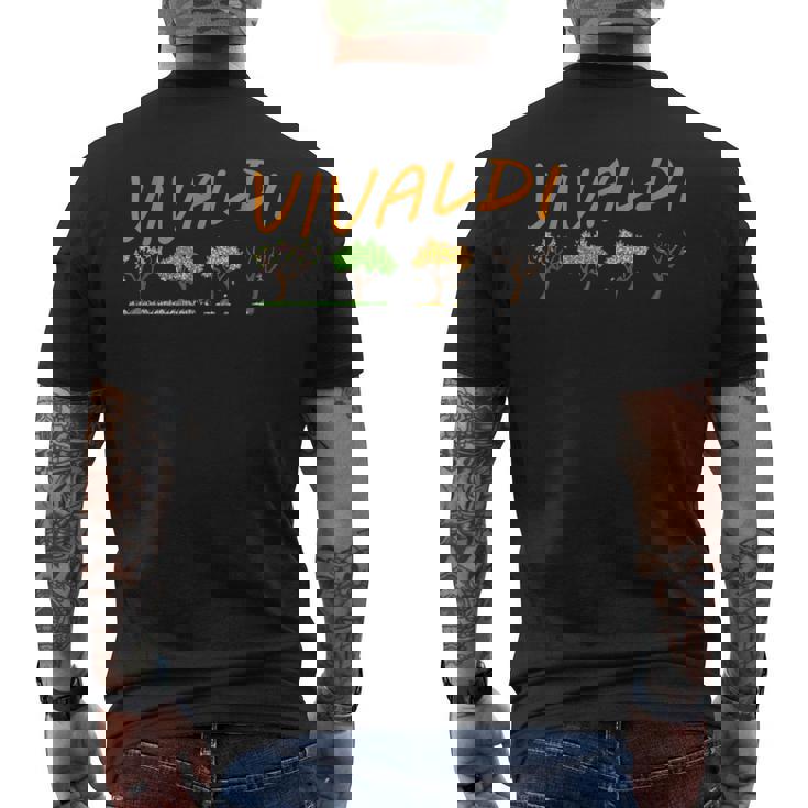 ヴィヴァルディ四季クラシック音楽ギフト メンズTシャツ バックプリント