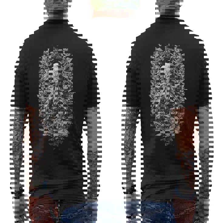 不思議なイカ・イカ・タコ メンズTシャツ バックプリント