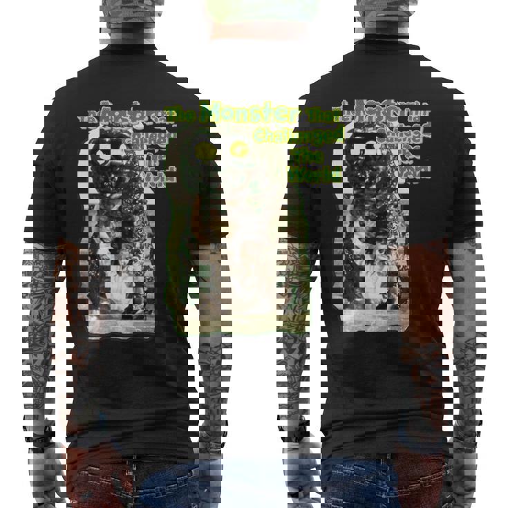 世界に挑んだヴィンテージクラシックホラーモンスター 長袖tシャツ メンズTシャツ バックプリント