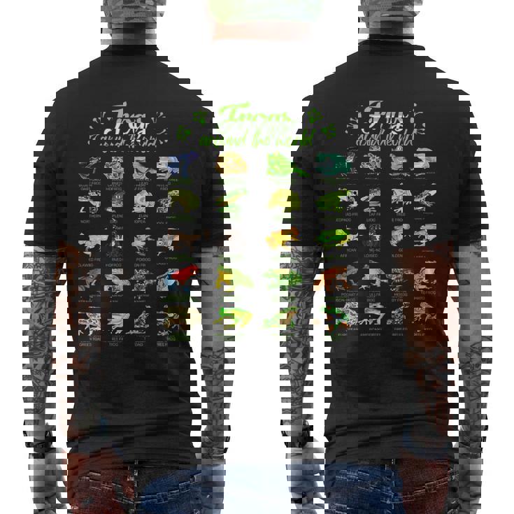 世界のカエル カエル メンズTシャツ バックプリント