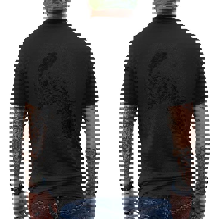 両生類コレクション ジャイアントサンショウウオヴィンテージ図面 メンズTシャツ バックプリント