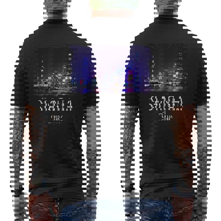 中国上海スカイライン 中国のお土産ギフト 上海 メンズTシャツ バックプリント