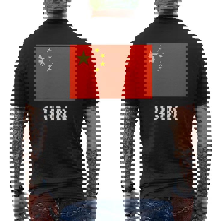 中国国旗シャツ メンズTシャツ バックプリント