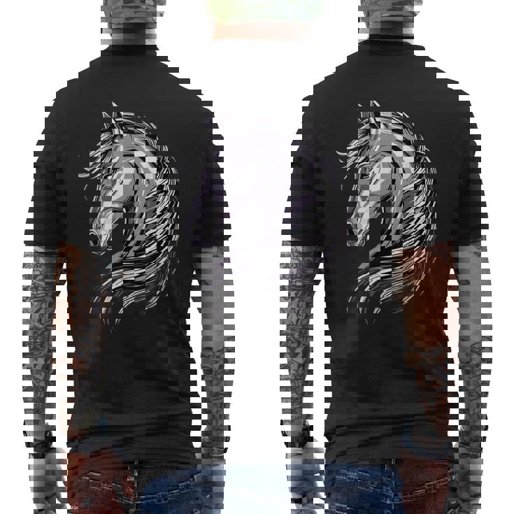 乗馬ポニー子馬ポニーファームライダーポニー乗馬馬 メンズTシャツ バックプリント