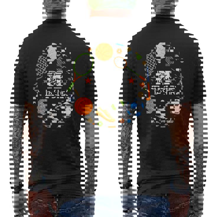 体育教諭学校の先生 メンズTシャツ バックプリント