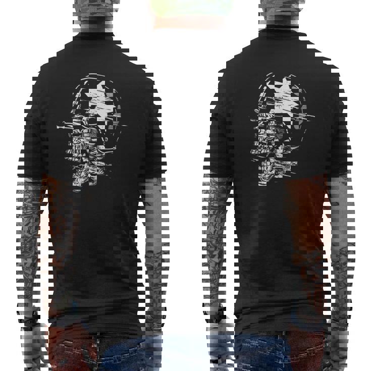 兵士 スカル スケルトン ミリタリー アーミー メモリアルデー 愛国心 メンズTシャツ バックプリント