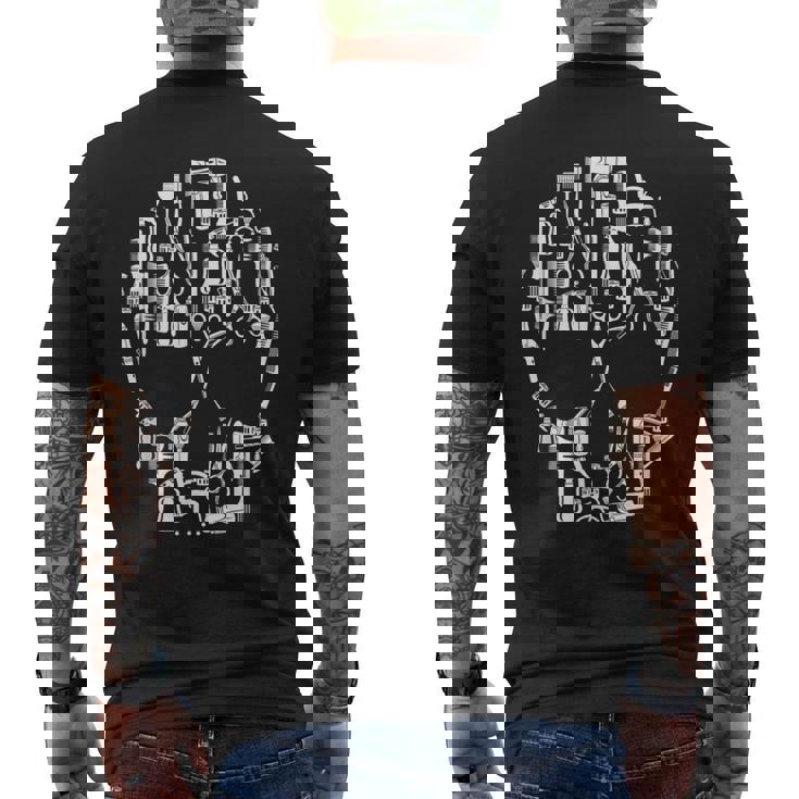 別のツールからのスカル ハサミ ヘアドライヤー 美容師 メンズTシャツ バックプリント