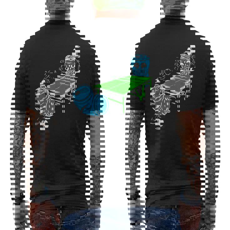 卓球 おもしろビール ピンポン メンズTシャツ バックプリント