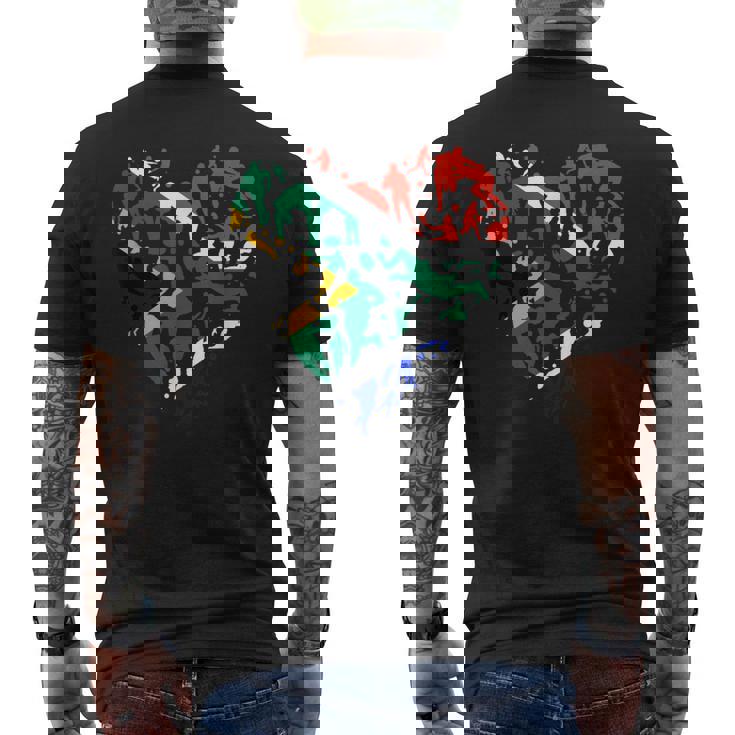 南アフリカ ラグビー ラブハート 南アフリカ ラグビーファン メンズTシャツ バックプリント