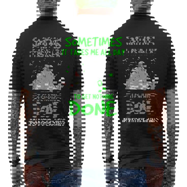 双極性障害啓発猫リボン メンズTシャツ バックプリント