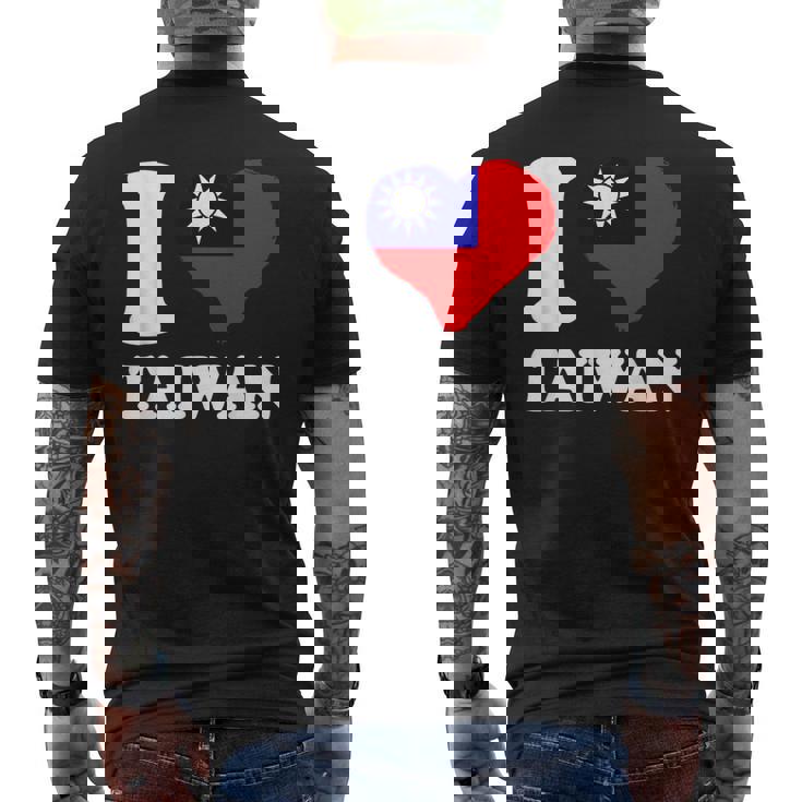 台湾の誇り 台湾のルーツ I Love Taiwan 台湾国旗 メンズTシャツ バックプリント