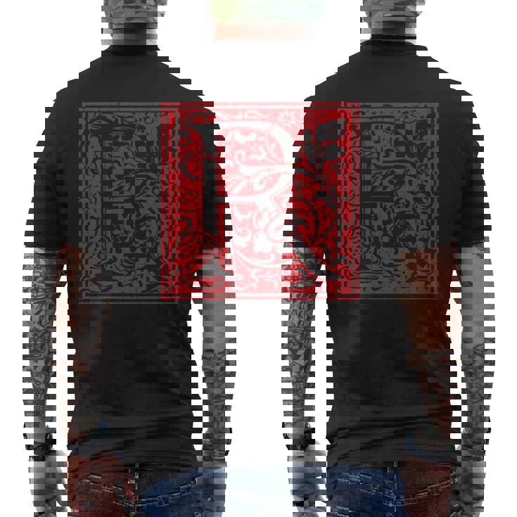 大文字 R ヴィンテージ フローラル イニシャル モチーフ レトロ アルファベット 長袖tシャツ メンズTシャツ バックプリント