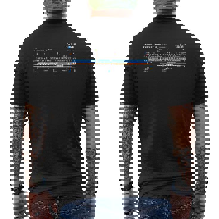 大阪日本電車近郊線鉄道 – お土産ルートマップ 長袖tシャツ メンズTシャツ バックプリント