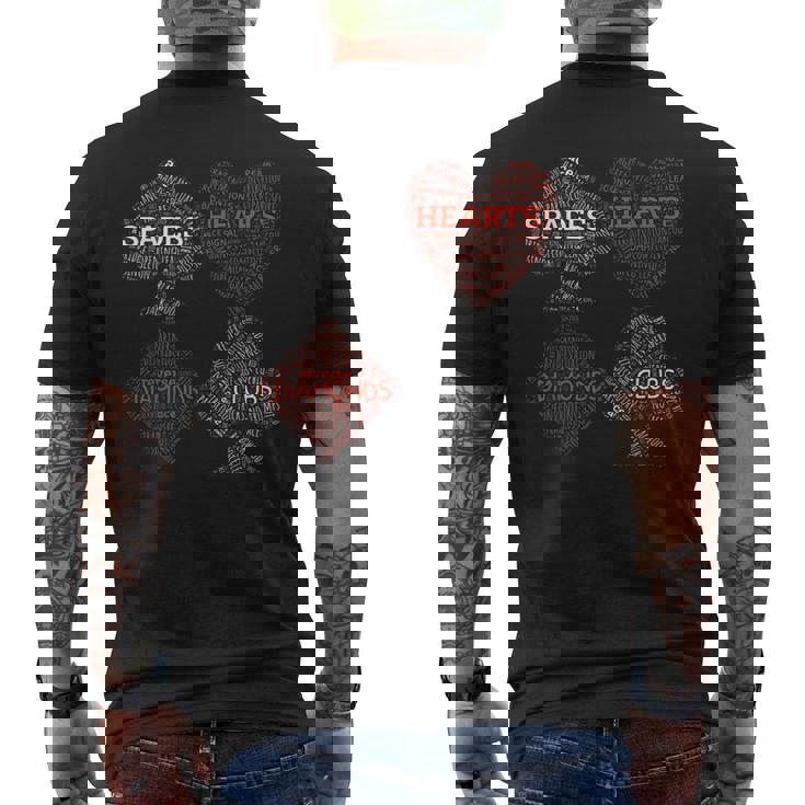 契約橋条件入札 重複カードゲーム Wordart メンズTシャツ バックプリント