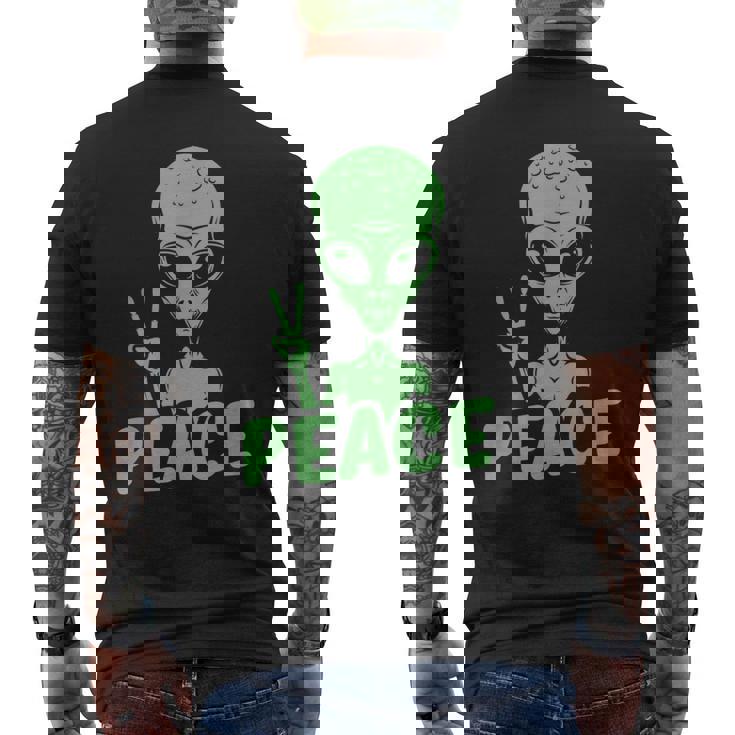宇宙人 平和 Ufo 変な宇宙人 メンズTシャツ バックプリント