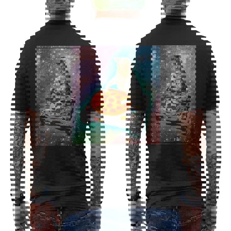 宇宙猫ピザミーム銀河宇宙キティ子猫面白いかわいいpace Cat Galaxy Universe Meme メンズTシャツ バックプリント