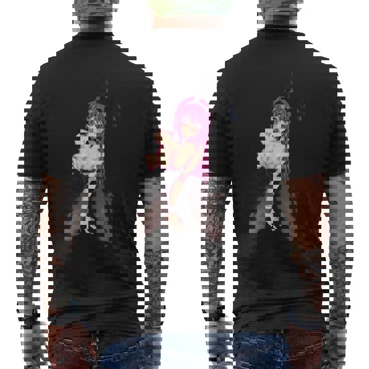 完璧なかわいい日本のアニメとマンガのカワイイバニーガール メンズTシャツ バックプリント