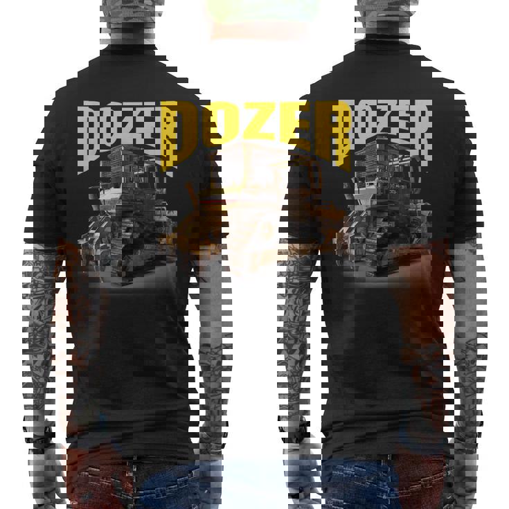 完璧な重機ブルドーザーtシャツ メンズTシャツ バックプリント