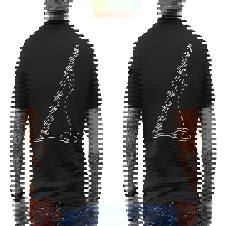 尺八 線画 ミュージシャン向け 尺八 メンズTシャツ バックプリント