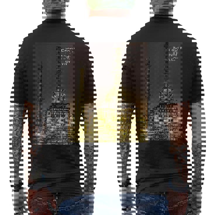 工場夜景 -Factory Nightiew- メンズTシャツ バックプリント