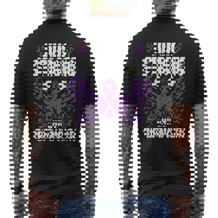 強く生きる 線維筋痛症への認識 線維筋痛症 メンズTシャツ バックプリント