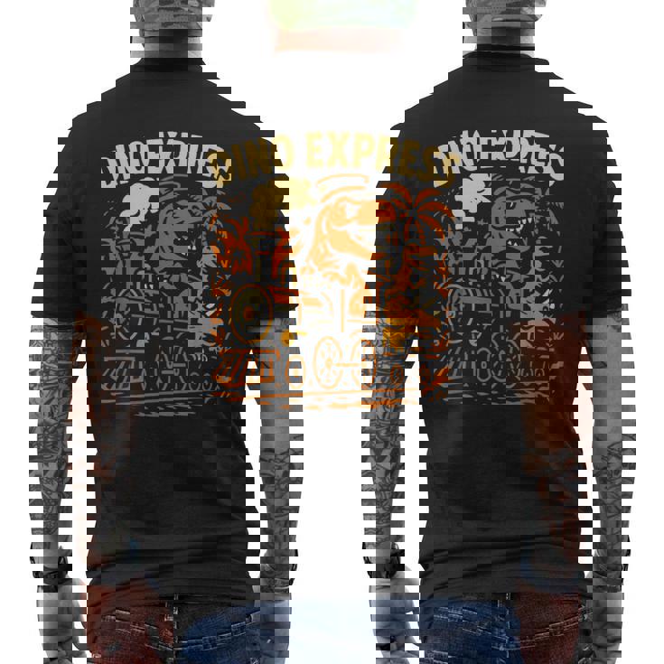恐竜 エクスプレス 漫画 電車 恐竜 男の子 メンズTシャツ バックプリント