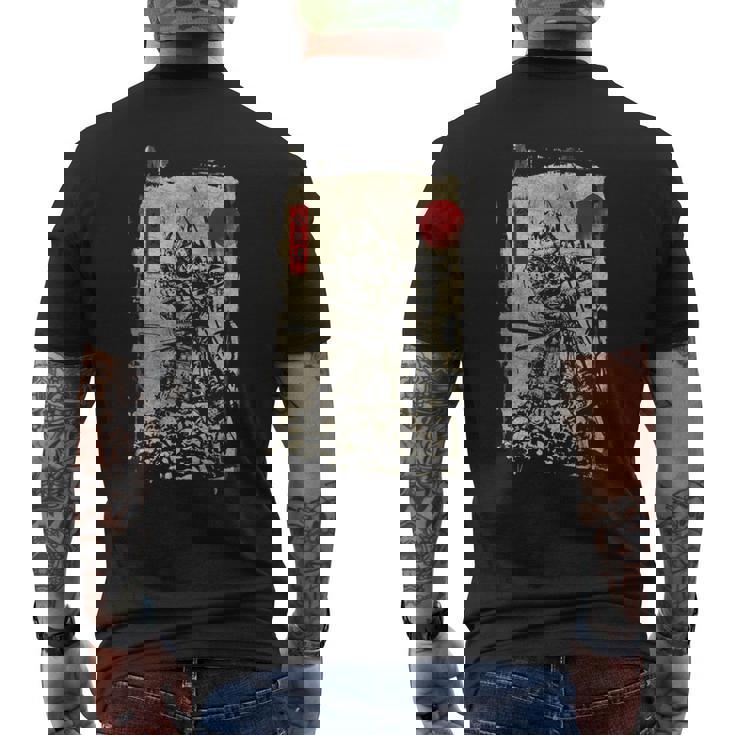 手描きの日本の侍 ヴィンテージ ソードマン アニメ 武士道 メンズTシャツ バックプリント