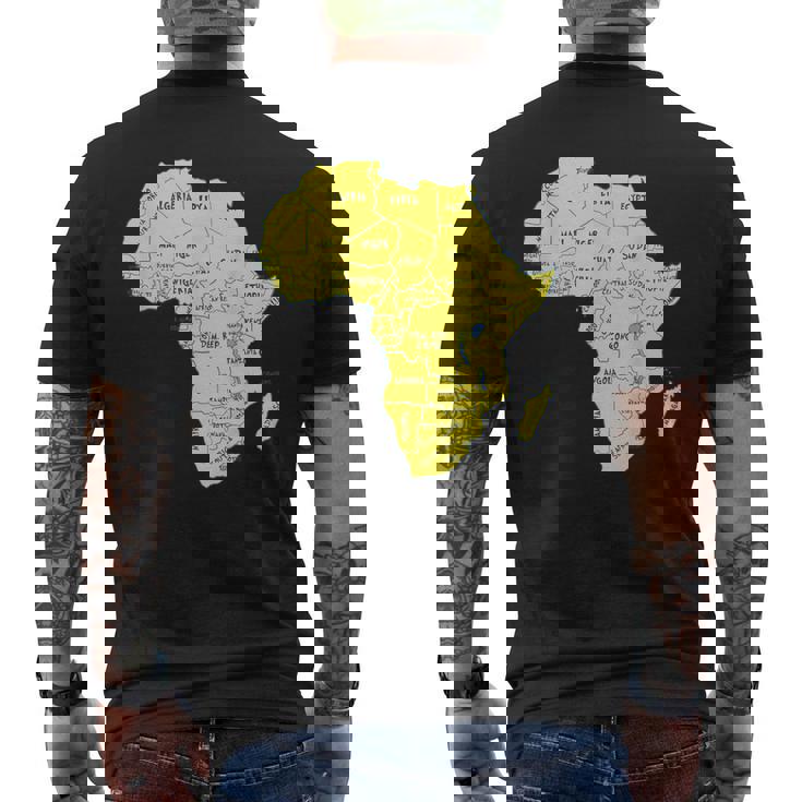 手描きアフリカ地図tシャツ 国名付き メンズTシャツ バックプリント