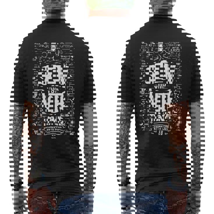 数学の先生に感謝の気持ちを伝えましょう。 長袖tシャツ メンズTシャツ バックプリント