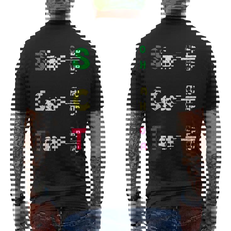 数学教師 三角法oh Cah Toa ジオメトリパロディ メンズTシャツ バックプリント