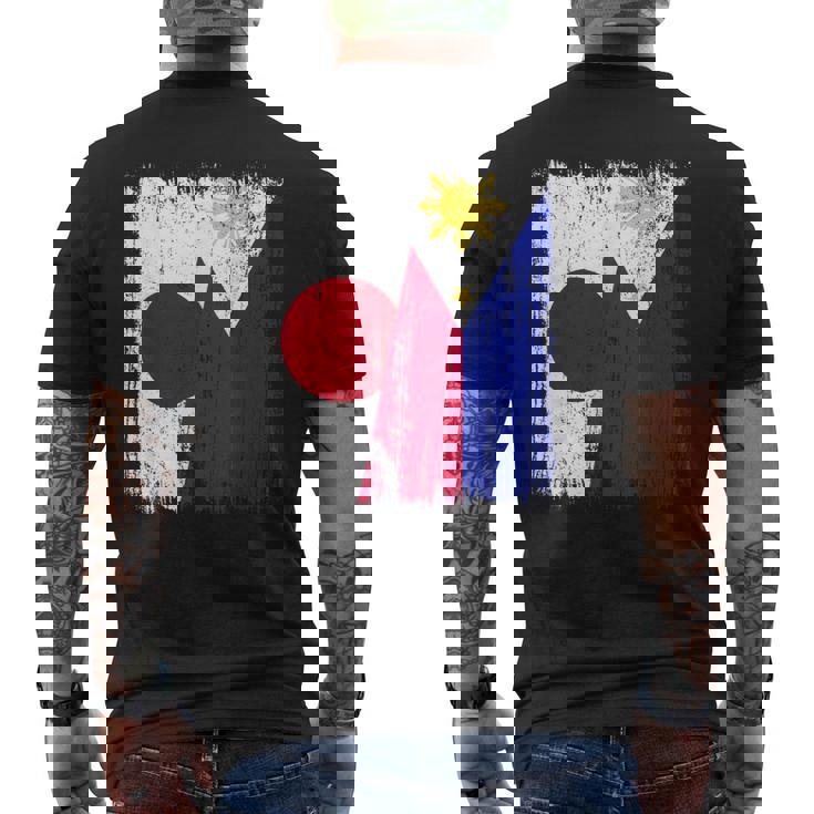 日本 フィリピン ハーフフラッグ 日本 フィリピン ジャージ メンズTシャツ バックプリント