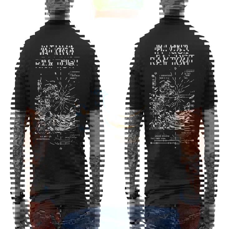 日本 大波動物理学 北斎 水 動き 数学 科学 長袖tシャツ メンズTシャツ バックプリント