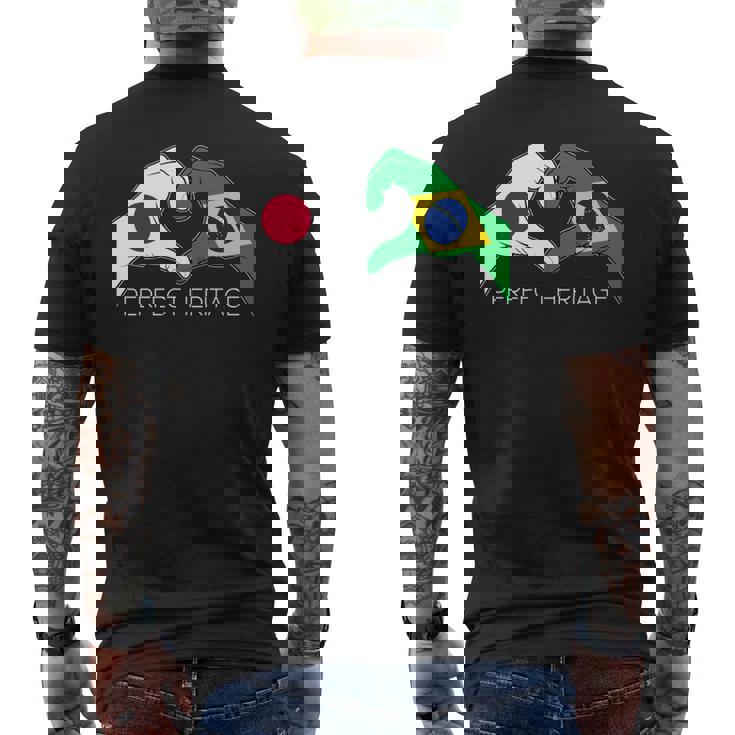 日本とブラジル ブラジル 日本人 パーフェクトヘリテージ ハート 長袖tシャツ メンズTシャツ バックプリント