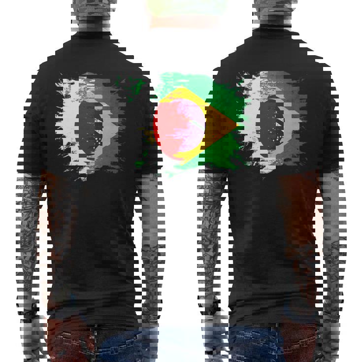 日本とブラジルのdnaヘリテージフラッグ 長袖tシャツ メンズTシャツ バックプリント