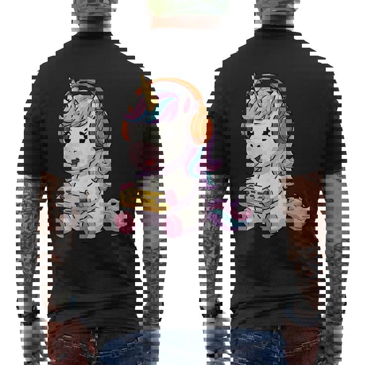 日本のユニコーン ゲーマー ヴィンテージ ゲーム レトロ ビデオゲーム メンズTシャツ バックプリント